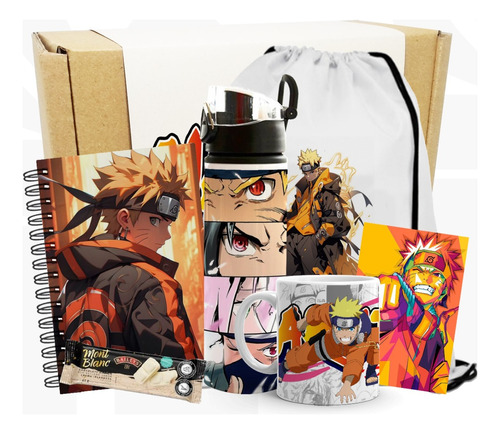 Kit De Regalo Naruto  Zumaki/mug Magico/botella/tarjeta