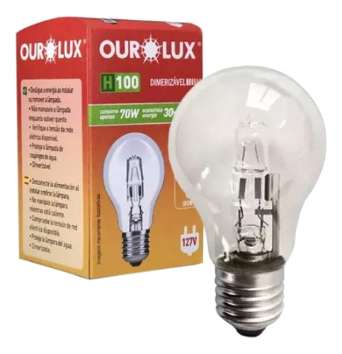 Kit C/10 Lampada Eco Halogena Clara H100 70w 220v Ourolux