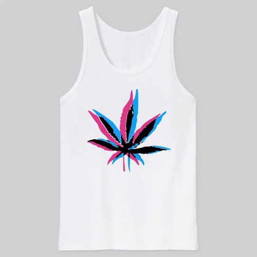 Camisilla Hombre Esqueleto Algodon Gym Diseño : Weed 420