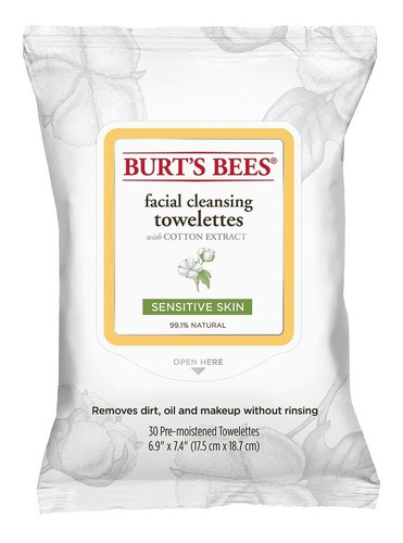 Imagen 1 de 4 de Toallitas Desmaquillantes Burt's Bees Sensitive
