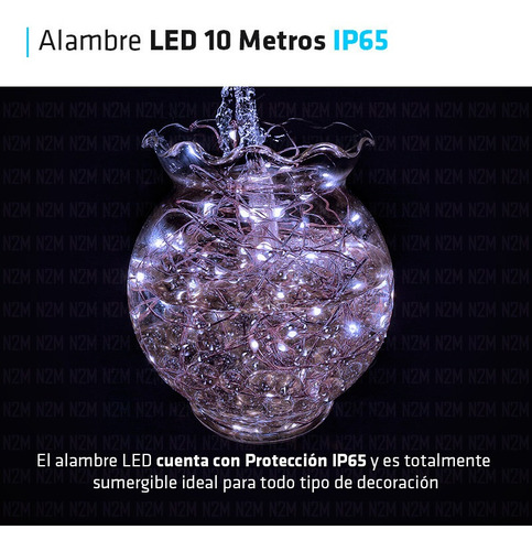Imagen 4 de 10 de Alambre Luces Led 10 Metros Colores Exterior 220v Navidad