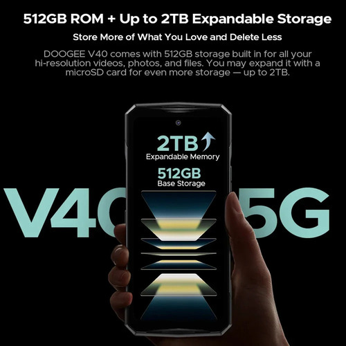 Doogee V40 5g 512gb 32gb Ram 8680mah Resistente Negro