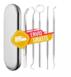 Kit Limpieza Dental 5 Piezas Acero Inoxidable Higiene Diente