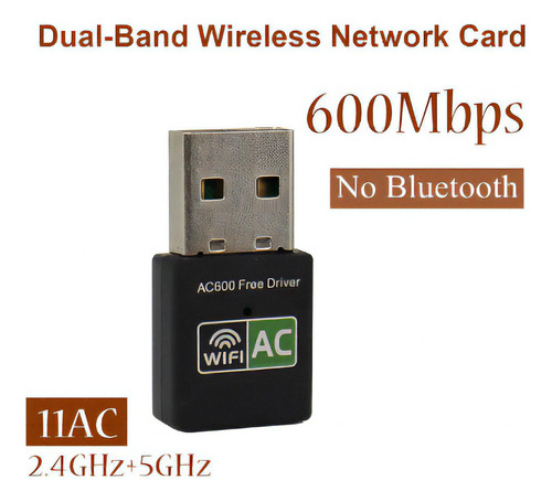 Adaptador Wifi Para Pc Usb Dualband Receptor 600mb 5g