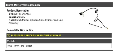 comprar Conjunto Cilindro Maestro Esclavo Embrague Linea Para Ford