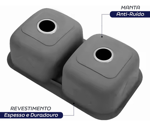 Cuba Dupla Gourmet 76x43 Cm Inox 304 Completa Com Acessórios