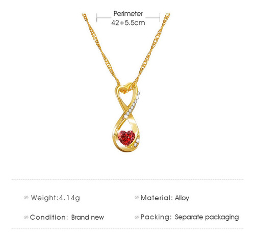 Para Collar De Cristal Dorado De Imitación De Temperamento