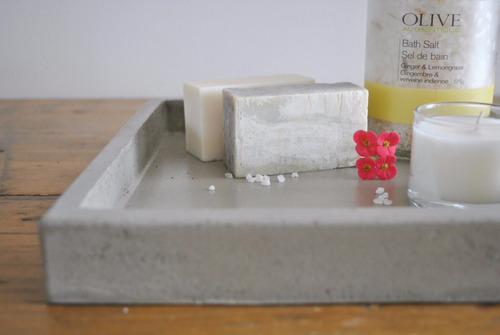 Imagen 3 de 4 de Bandeja Para Amenities Cemento Concreto Minimalista Baño