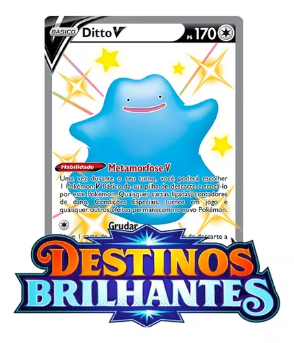 Carta pokemon Ditto V Shiny Destinos Brilhantes