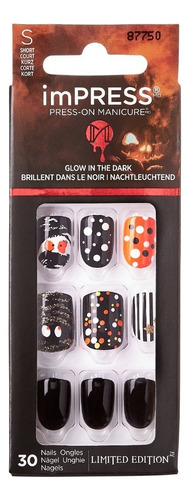 Uñas Postizas Cuadrada Impress Halloween  Bone Appetit X 30 Unidades