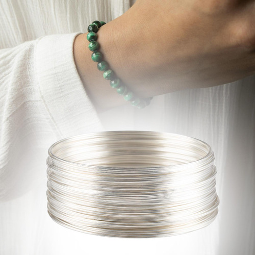 50 Bucles De Alambre De Joyería Para Hacer Joyas, Plata