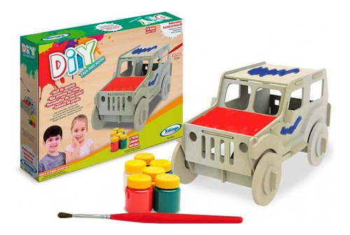 Quebra Cabeça Carrinho Para Pintura 3d Xalingo Brinquedos