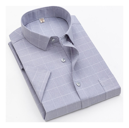 Camisa A Cuadros Para Hombre, No Necesita Planchado, Informa