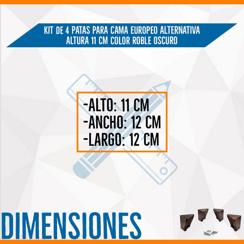 Imagen 5 de 8 de Patas Para Camas Europeas - Pata Para Sillón. Altura 11 Cm