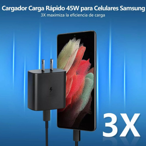 Cargador Tipo C De Super Rápida Para Samsung S22 Ultra 45 W