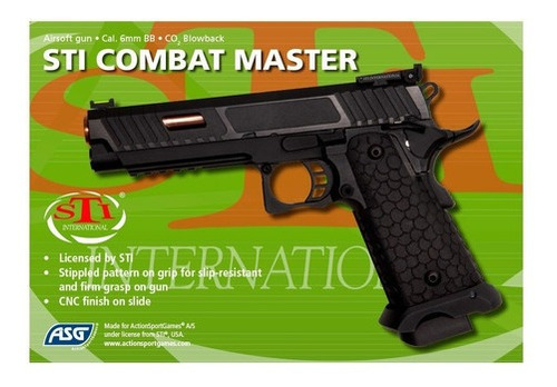 Imagen 5 de 9 de Pistola Asg Sti Combat Master 6mm Blowback Airsoft Co2 Aire