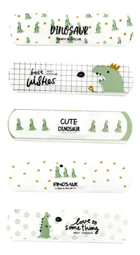 Pack X 20 Curitas Infantiles Diseños Kawaii - Dinosaurio