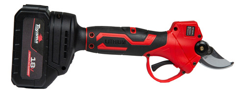 Tesoura De Poda 25mm De Corte Brushless Com Maleta Toyama Cor Vermelho Com Preto