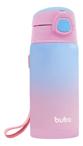 Copo Termico Rosa 400ml Parede Dupla Com Canudo 15932 - Buba