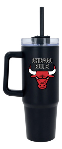 Vaso Térmico Diseño Deportivo- Personalizado A Color 900ml Negro Chicago Bulls