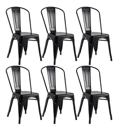 Set X6 Silla Metal Tolix Negra