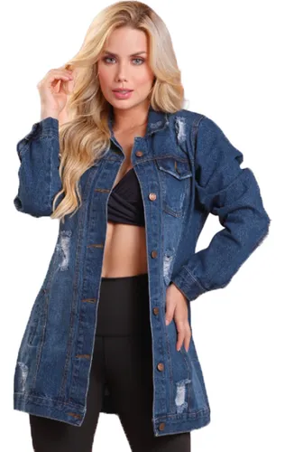 Chaqueta de jean larga mujer sale
