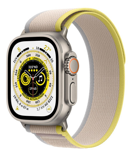 Apple Watch Ultra GPS + Celular - Caja de titanio 49 mm - Correa Loop Trail amarilla/beige - S/M