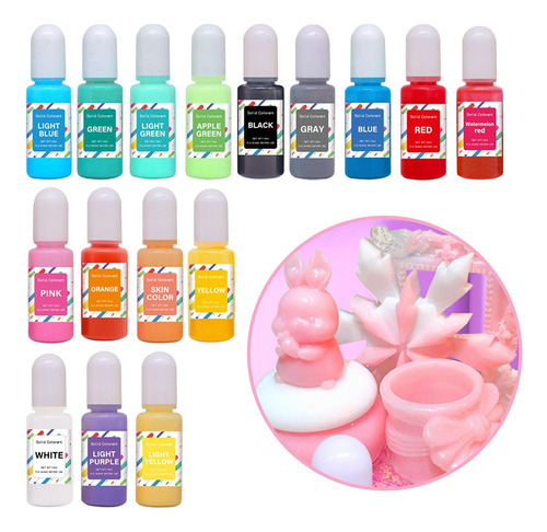 16 Uds Resina Epoxi Color Tinte Colorante Vela Hacer 10ml