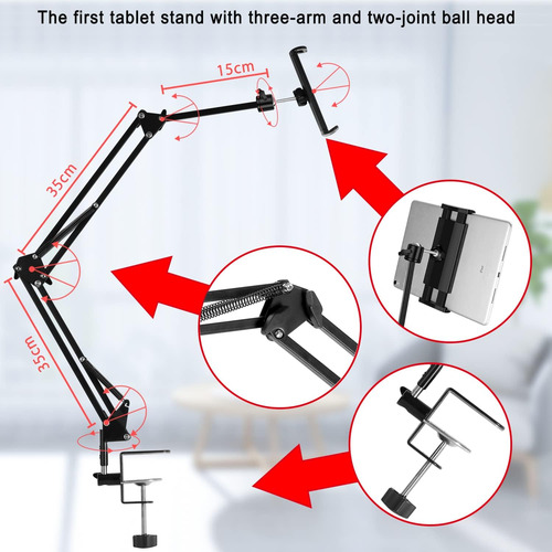 Soporte Tablet Teléfono iPad Cama [abrazadera Inferior...