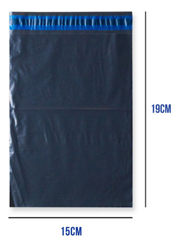 Saco Plástico Cinza Envios Correios 15x19 Cm - 100 Unidades Cinza