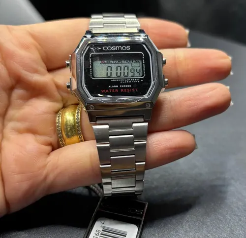 Relogio De Pulso Unisex Cosmos Estilo Cássio Cronometro Os48