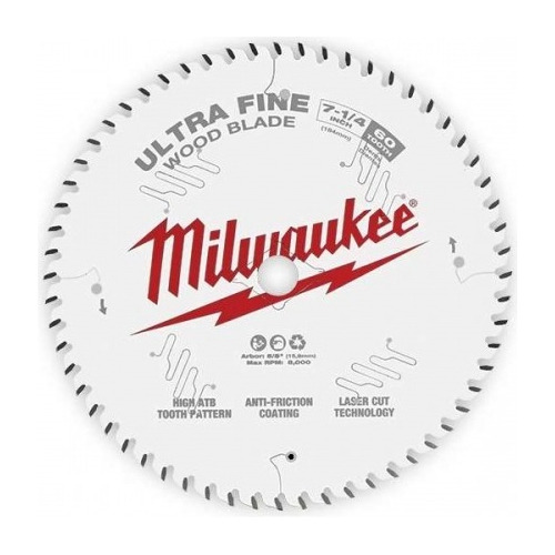 Disco Sierra Circular Milwaukee 7.1/4 60 Dientes Ultra Fino