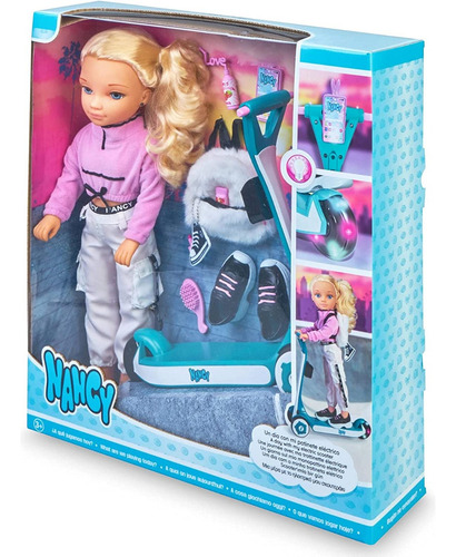 Nancy Un Dia Con Mi Patinete Con Accesorios 42cm Famosa