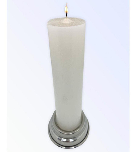 Suporte Para Vela 7 Dias 18 Cm Iemanjá Umbanda Branco Vidro