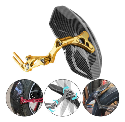 Guardabarros Trasero Portátil Para Motocicleta, Dorado