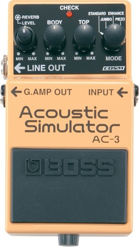 Pedal Boss Ac-3 Simulador Acustico, 4 Modos De Simulacion