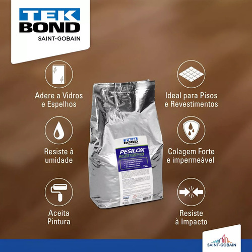 Adesivo Pesilox Revestimentos Branca Área Úmida Tekbond 1kg Cor Branco