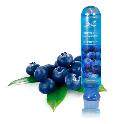 Lubricante Intimo Greenclef De Sabores Comestibles A Base De Agua Sabor Y Aroma A Frutas Arándano 80 Ml