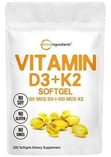 Vitamina D3+k2 5000iu Corazon Dientes Articulaciones 300 Cap