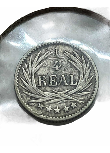 Moneda De Plata 1/4 De Real Año 1894 Guatemala (Usado)