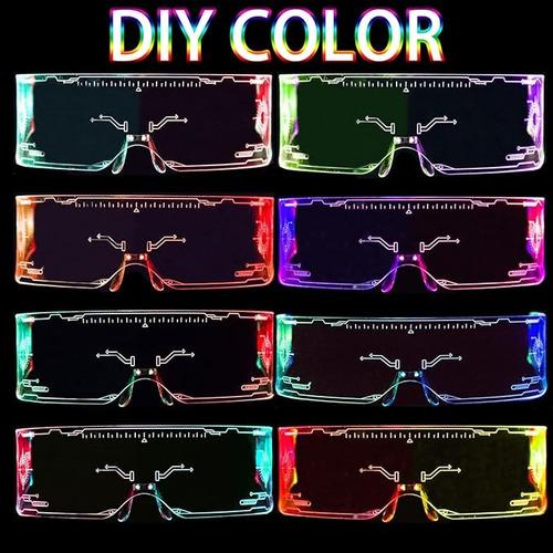 7 Colores Lentes Led Fiesta Gafas Cyberpunk Led Luminosa 2pz