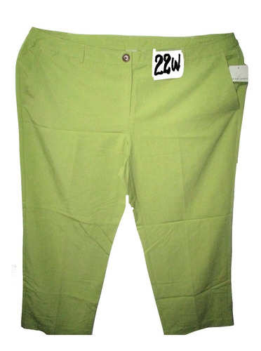 Pantalon Verde Pistache Casual Talla 22w (42) Emma James