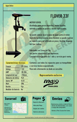 Motor Fuera De Borda Electrico - Flover 33f