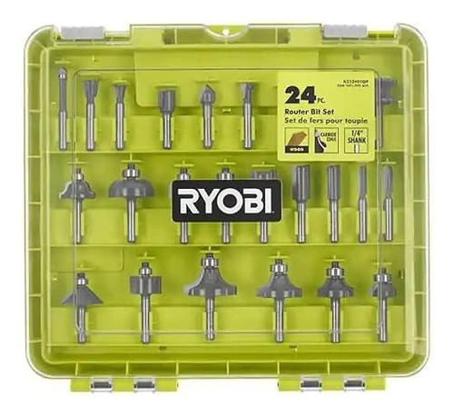 Juego De Brocas Para Fresadora Ryobi De 24 Piezas C/ Estuche