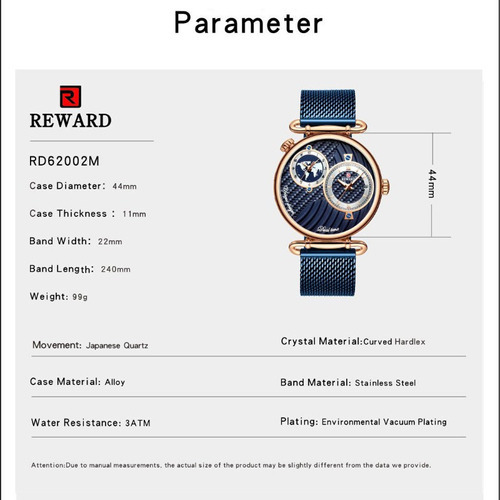 Relojes de cuarzo Reward Business con cinturón de malla para hombre, bisel blanco/negro