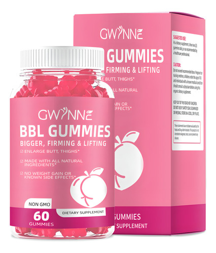 Gwynne Bbl Gummies Mejora Tu Busto Y Glúteos 60 Cápsulas Sabor Fudge mujer