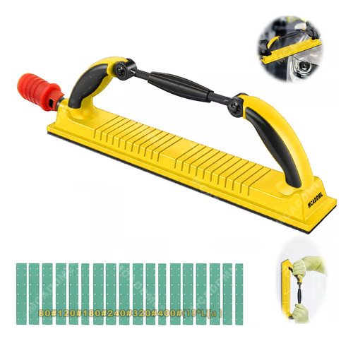 Lijadora Manual Mcaddml Y 18 Lijas 7x40cm Con Aspirador