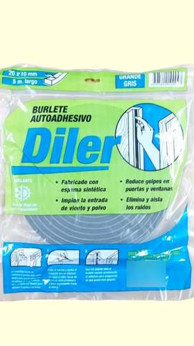 Burletes Autoadhesivo Espuma Diler 10 X 20 X 5 Metros 