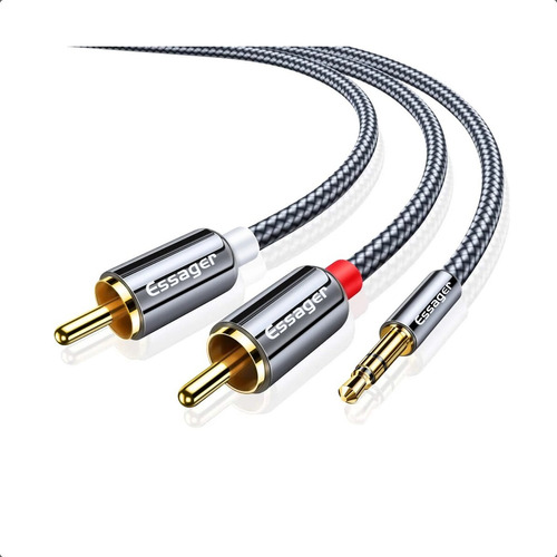 Cable Audio Essager Jack 3,5mm A 2 Rca 3 Metros En Y