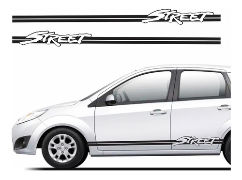 Adesivo Faixa Lateral Ford Fiesta Street Carro Par Imp24
